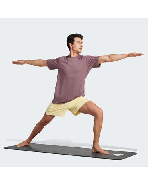 Adidas Yellow Designed For Training Yoga Knit Shorts for men