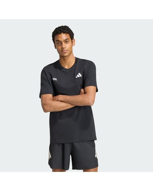 Adidas Originals Black Run Essentials Graphic T-Shirt for men