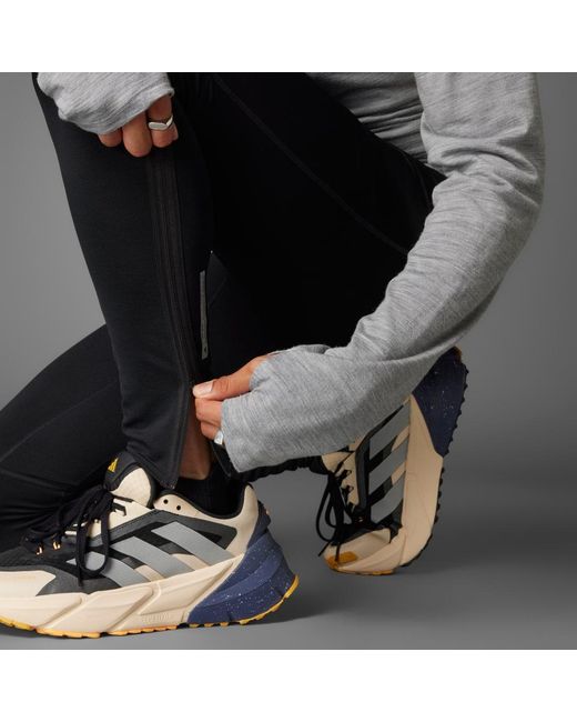 Adidas Black Ultimate Running Conquer The Elements Aeroready Warming Leggings for men