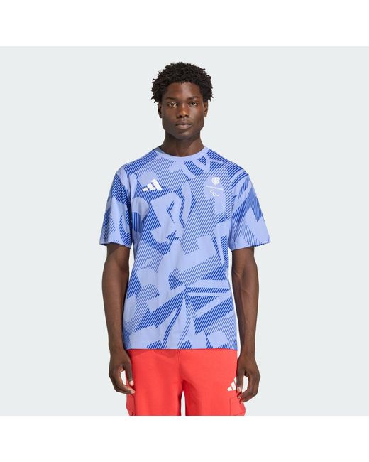 Adidas Blue Paralympicsgb Multi Printed T-Shirt for men