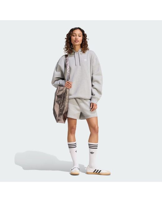 Adidas Gray Essentials Oversized Fleece Hoodie
