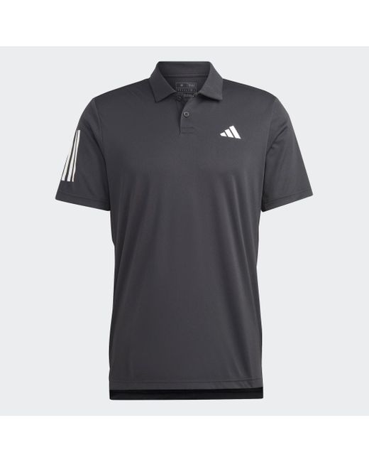 Adidas Black Club 3-stripes Tennis Polo Shirt for men