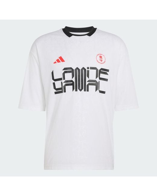 Adidas White Football Lamine Yamal Training Tee Kd6432 for men