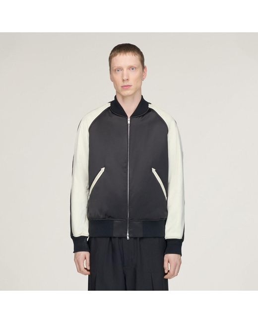 Adidas Blue Y-3 Liquid Logo Satin Souvenir Jacket