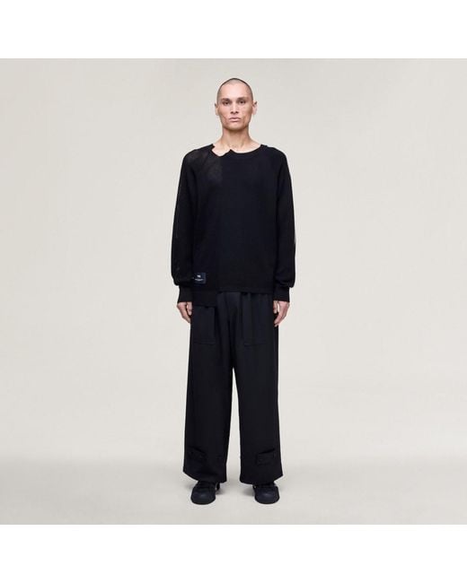 Adidas Blue Y-3 Sport Uniform Wide Leg Tracksuit Bottoms for men