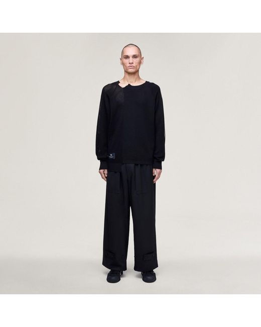 Adidas Blue Y-3 Sport Uniform Wide Leg Tracksuit Bottoms for men