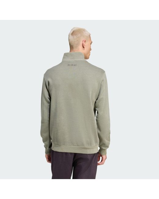 Adidas Gray Fc Bayern Terrace Icons Half-Zip Top for men