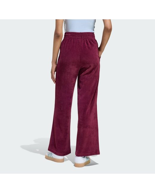 Adidas Red Essentials Chenile Track Joggers