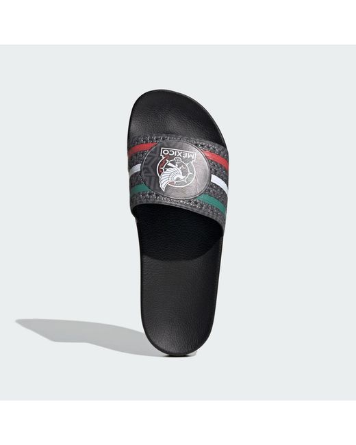 Adidas Blue Mexico Trefoil Slides