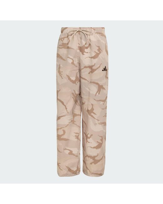 Adidas Natural Seasonal Essentials Camo Woven Parachute Tracksuit Bottoms for men