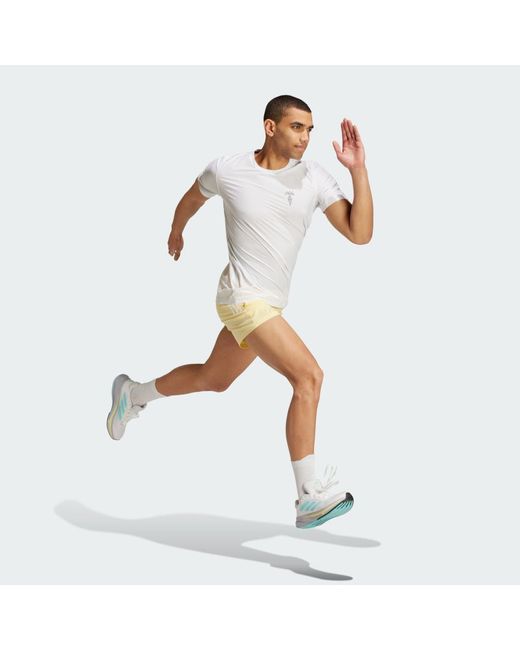 Adidas Yellow Own The Run Shorts for men
