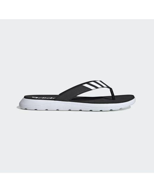 adidas flip flops black and white