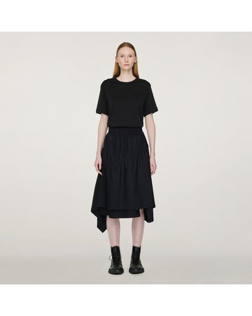 Adidas Black Y-3 Rayon Twill Skirt