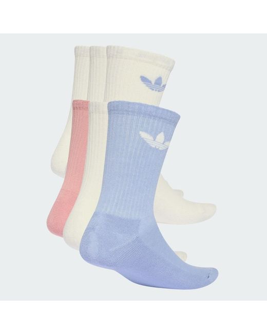 Adidas Blue Trefoil Cushion Crew Socks 6 Pairs