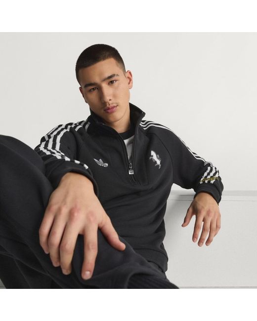 Adidas Black Juventus Fc Originals Half Zip Top for men