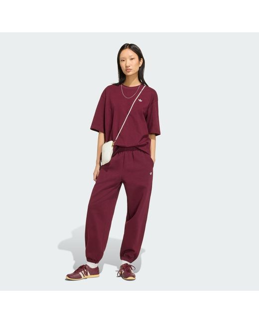 Adidas Red Essentials Loose Fleece Joggers