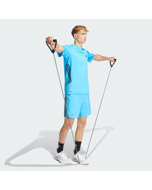Adidas Blue Tech Essentials Workout 2In1 Shorts for men