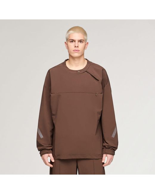 Adidas Brown X Entire Studios Z.N.E. Uniform Half Zip Woven Track Top for men