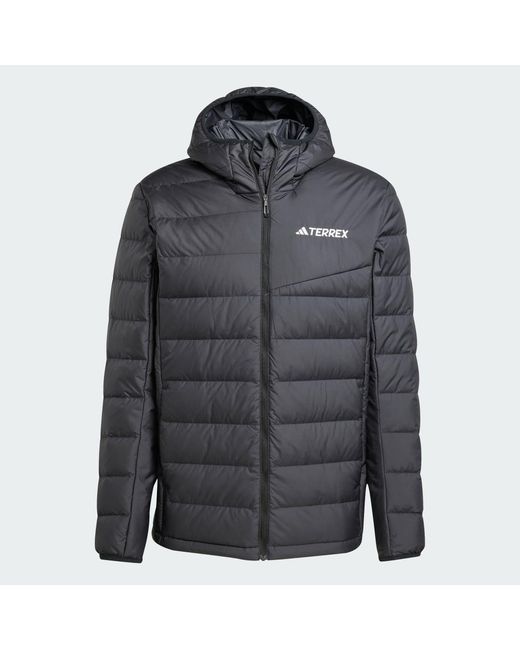 Adidas Gray Terrex Multi Light Down Climawarm Hooded Jacket for men