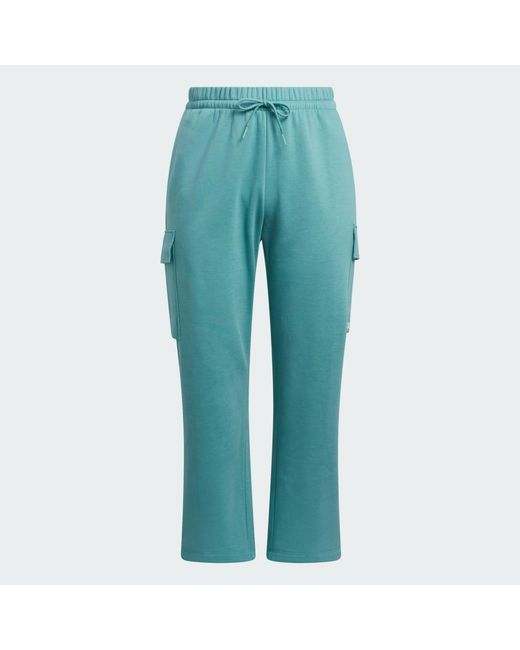 Adidas Blue Essentials Inclusive Linear Fleece Cargo Pants