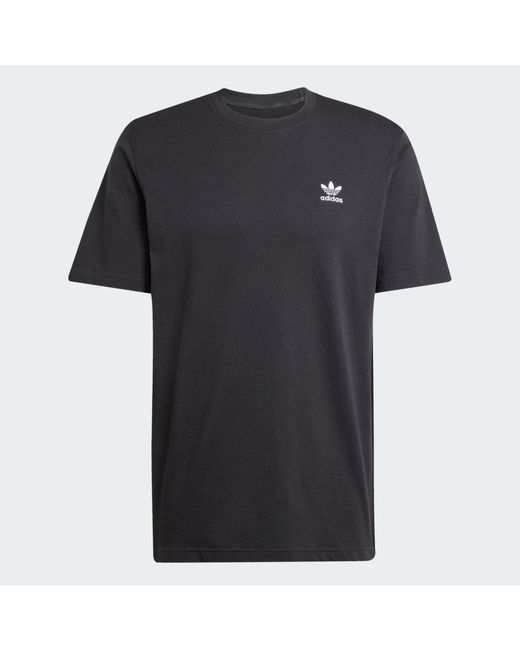 Adidas Black Trefoil Essentials Tee for men