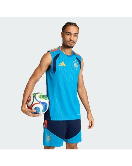 Adidas Originals Blue Spain 26 Tiro Sleeveless Jersey for men