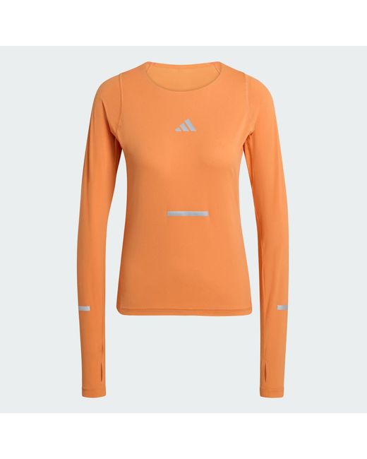 Adidas Orange Adi365 Climacool+ Long-Sleeve Top