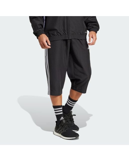 Adidas Black Tiro 25 Essentials Woven 3/4 Tracksuit Bottoms for men