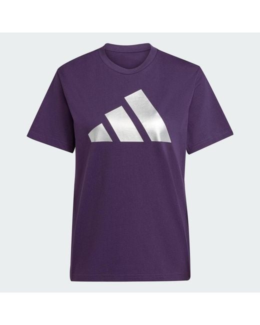 Adidas Purple Holiday Metallic Graphic T-Shirt