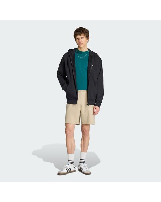 Adidas Blue Trefoil Essentials Fleece Shorts for men