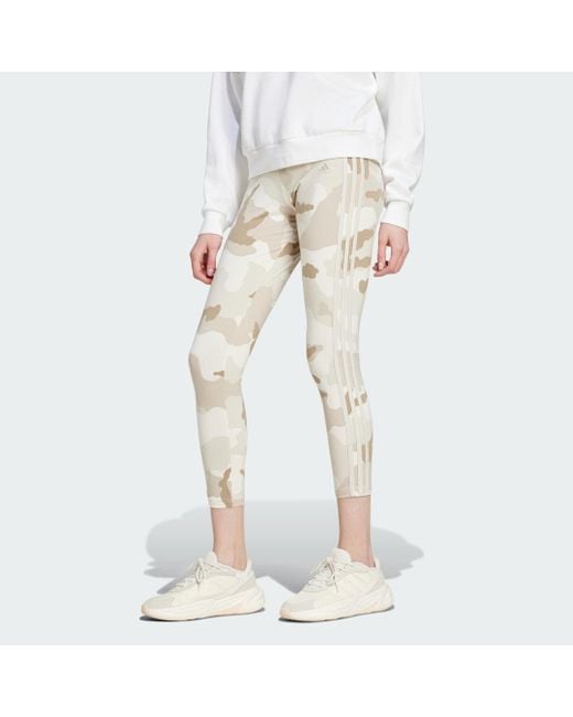 Adidas Natural Essentials 3-Stripes Camo Print 7/8 Length Leggings