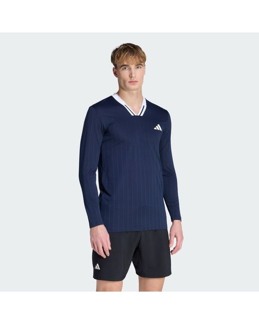 Adidas Blue Tennis Climacool Long Sleeve Long-Sleeve Top for men