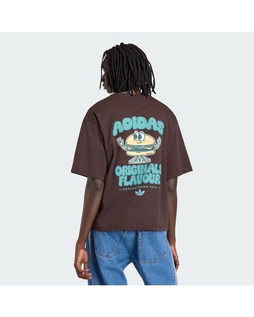 Adidas Brown Pixelated Burget Character Graphic T-Shirt for men