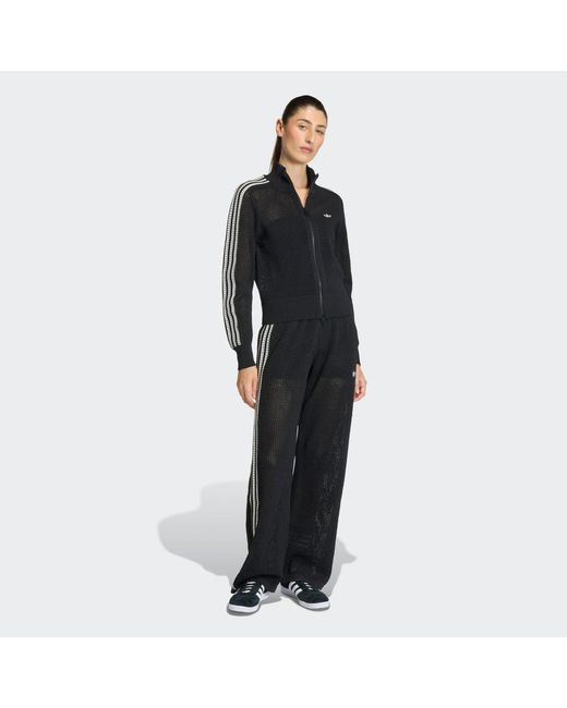 Adidas Originals Black Sweatshirt Adidas Knitted Crochet Firebird Track Top