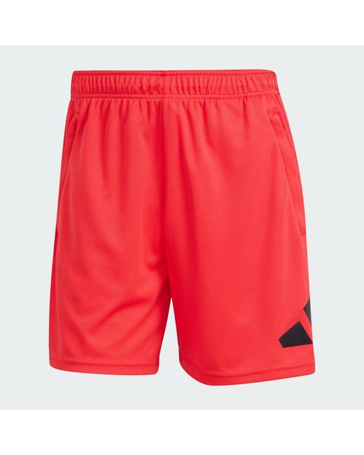 Adidas Red Train Essentials Logo Training Shorts for men