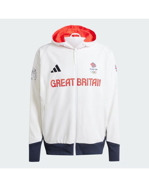 Adidas White Team Gb Podium Jacket for men