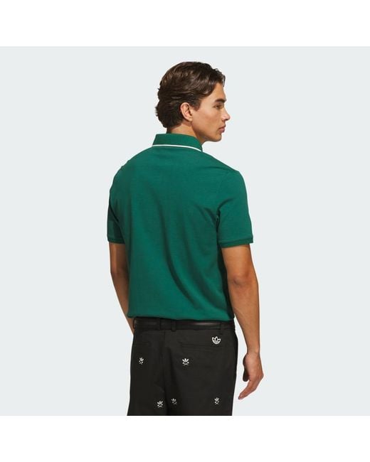 Adidas Green Originals Twistknit Trefoil Polo Shirt for men