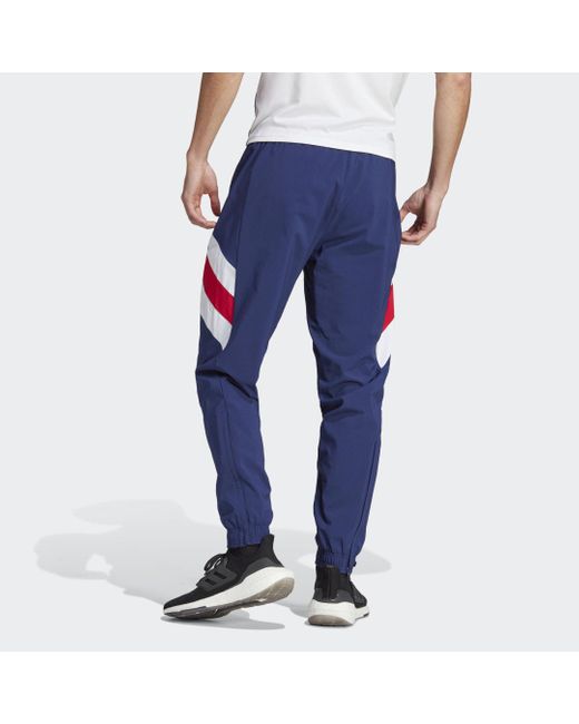 Adidas Blue Ajax Amsterdam Icon Woven Tracksuit Bottoms for men