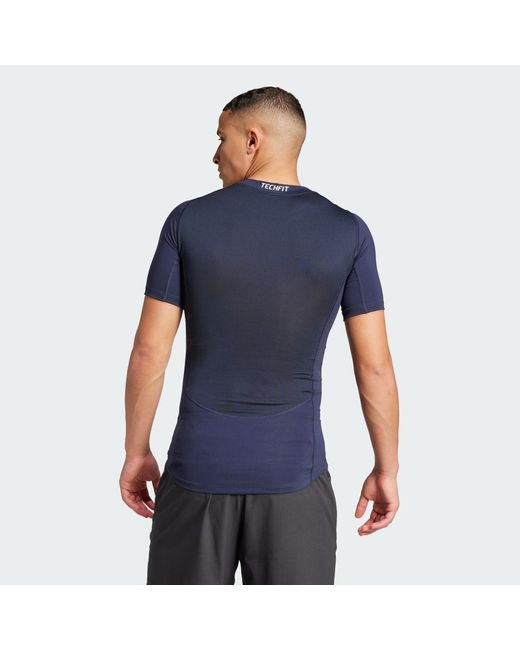 Adidas Blue Techfit Compression Training T-shirt for men