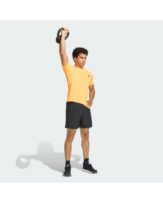 Adidas Orange Workout Essentials Base T-Shirt for men