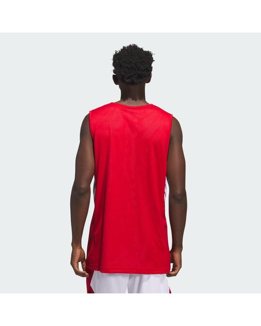Adidas Red 3G Speed Reversible Basketball Aeroready Jersey for men