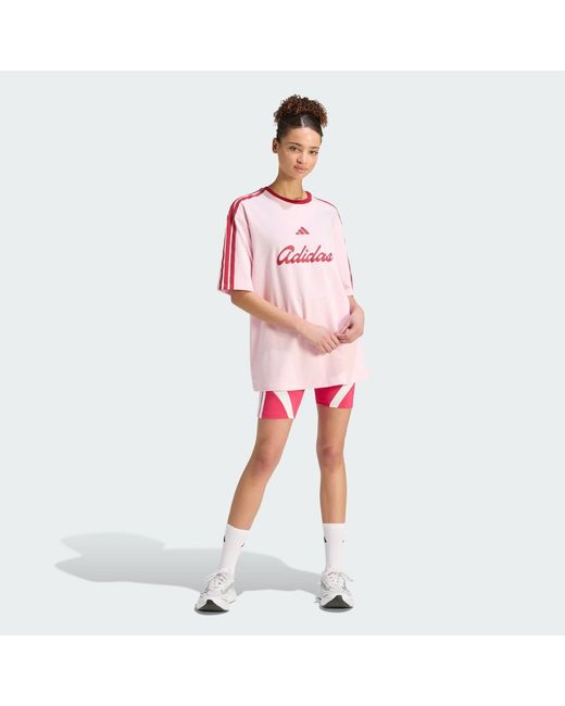 Adidas Pink Lux Tiro Loose Graphic T-Shirt
