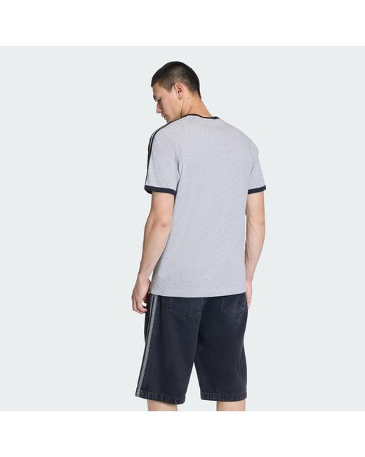 Adidas Gray 3-Stripes T-Shirt for men