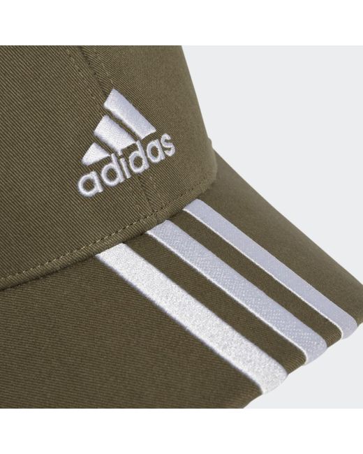 Adidas Green 3-stripes Cotton Twill Baseball Cap