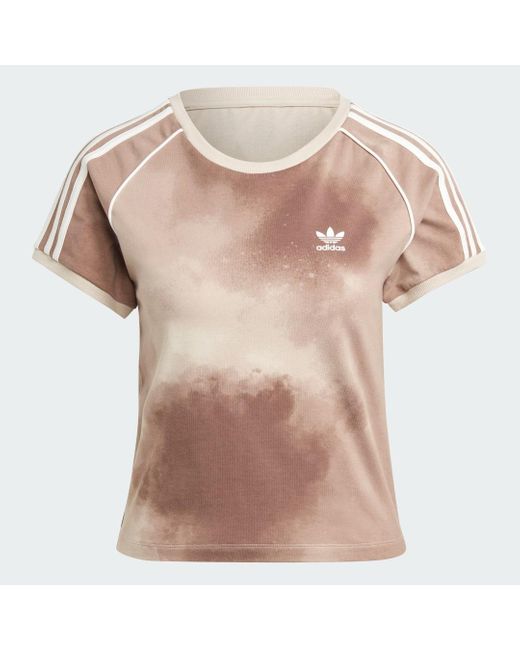 T-Shirt Colour Fade 3-Stripes di Adidas in Brown