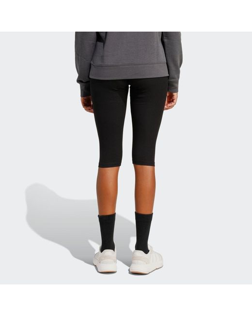 Adidas Black Seasonal Essentials Rib Capri Leggings