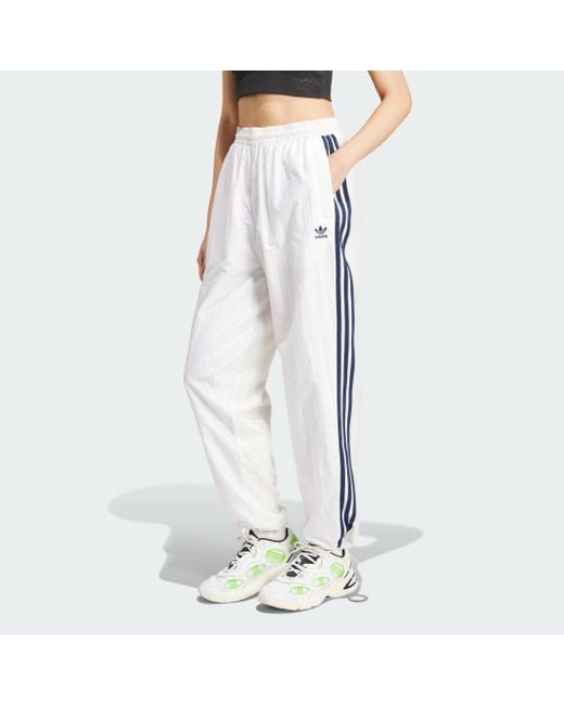 Adidas White Woven Balloon Trousers