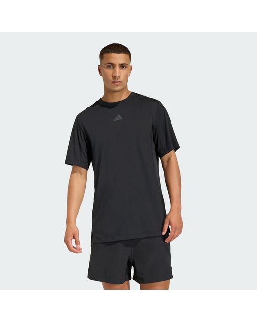 Adidas Black D4T Primelift 3 Stripes T-Shirt for men