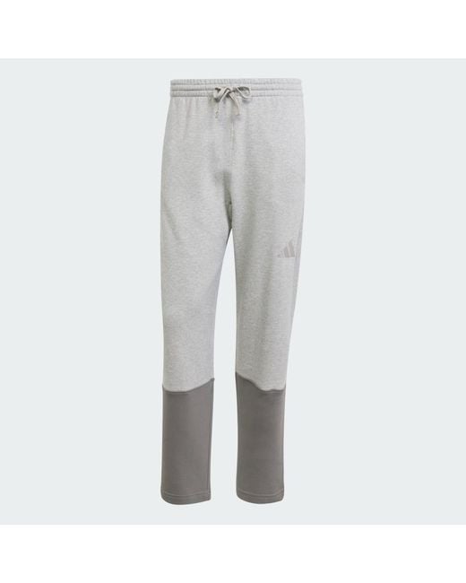 Adidas Gray All Szn French Terry Colorblock Pants for men