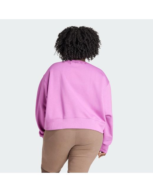 Felpa adicolor Essentials Crew (Curvy) di Adidas in Pink